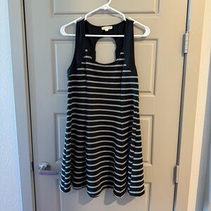Hem & Thread Black White Stripe Racerback Swing‎ Dress Size XS